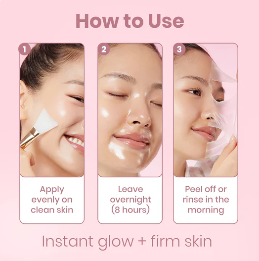 2 Pcs Collagen Night Wrapping Mask Hydrating Moisturizing Firming Sleeping Applicator Tear Mask.