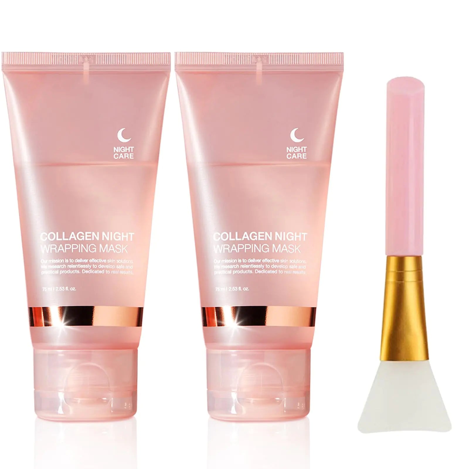 2 Pcs Collagen Night Wrapping Mask Hydrating Moisturizing Firming Sleeping Applicator Tear Mask.