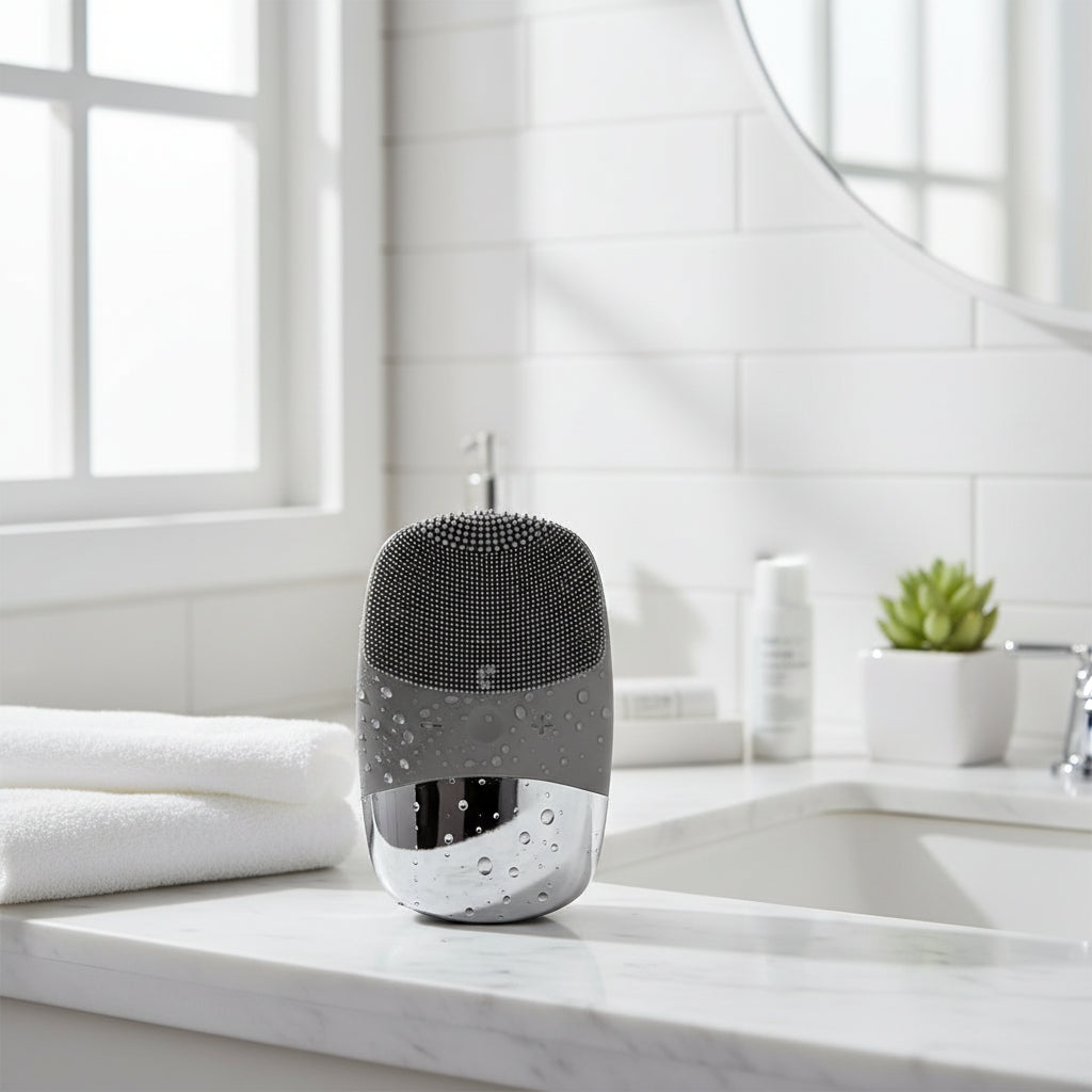 HUE Facial Cleansing Brush 3-in-1 Silicone Face Scrubber