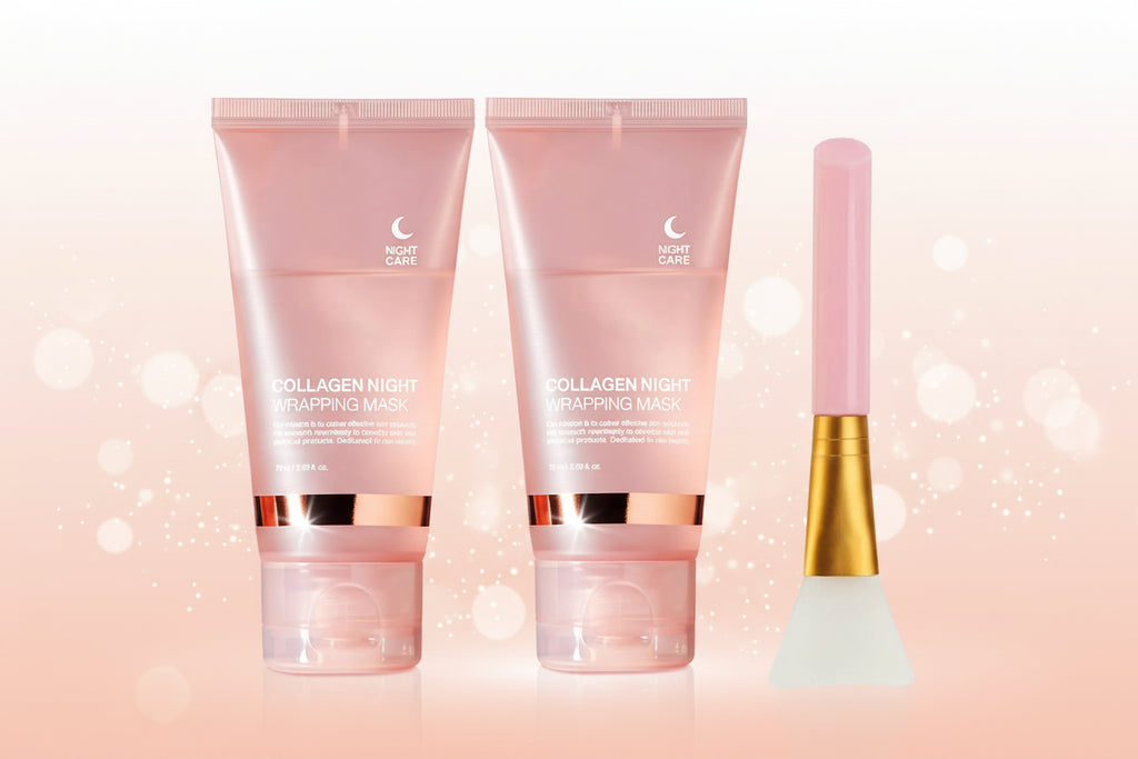 2 Pcs Collagen Night Wrapping Mask Hydrating Moisturizing Firming Sleeping Applicator Tear Mask.